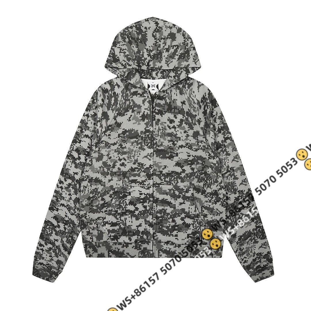 AAS Hoodies & Sweatshirts Color-block pullover hoodie — H050 Camouflage Gray