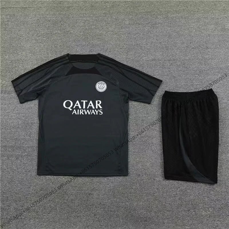 Unbranded Matching Sets Short-Sleeve Football Training Kit — 2324 Paris Dark Gray