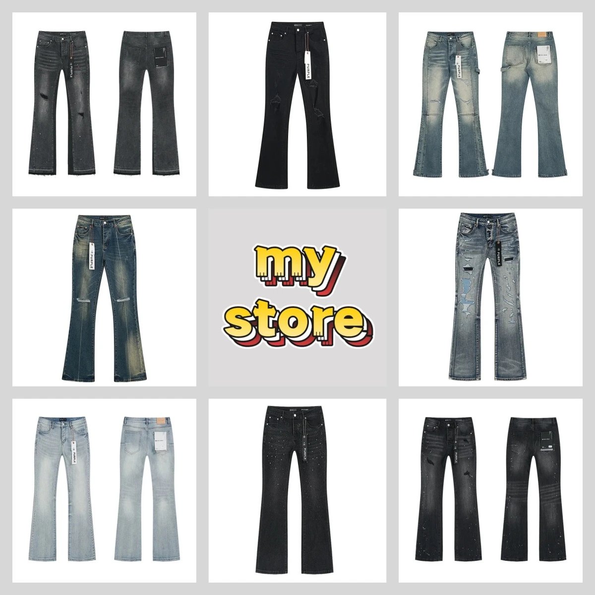 Pt08- Casual hole design slim fit denim pants (choose size to display picture) WS:+8615750705053