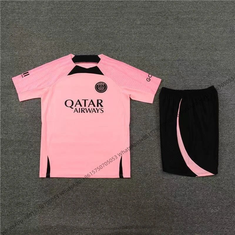 Unbranded Matching Sets Short-Sleeve Football Training Kit — 2324 Paris Pink