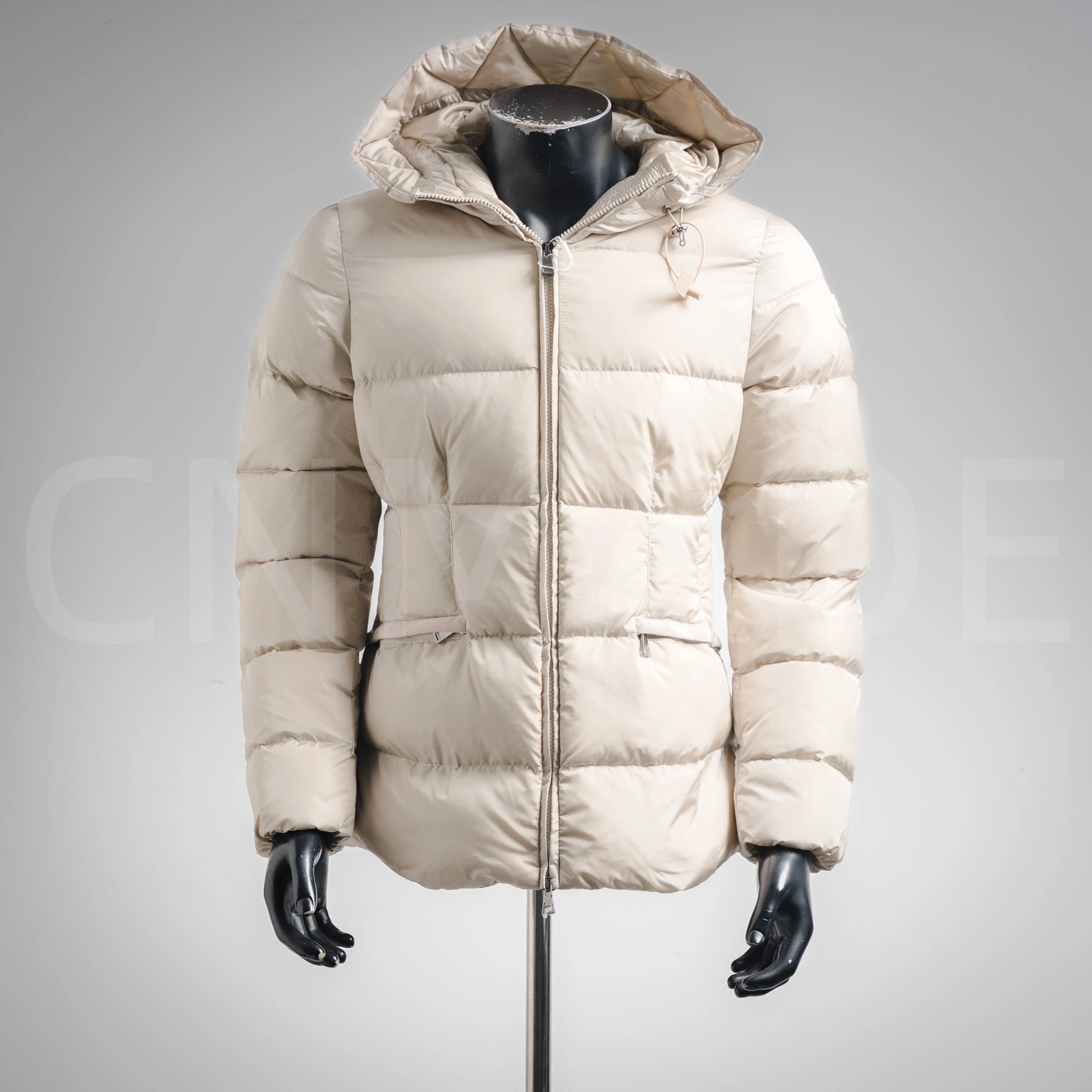 Avoce鱼骨束腰女款羽绒服-灰白