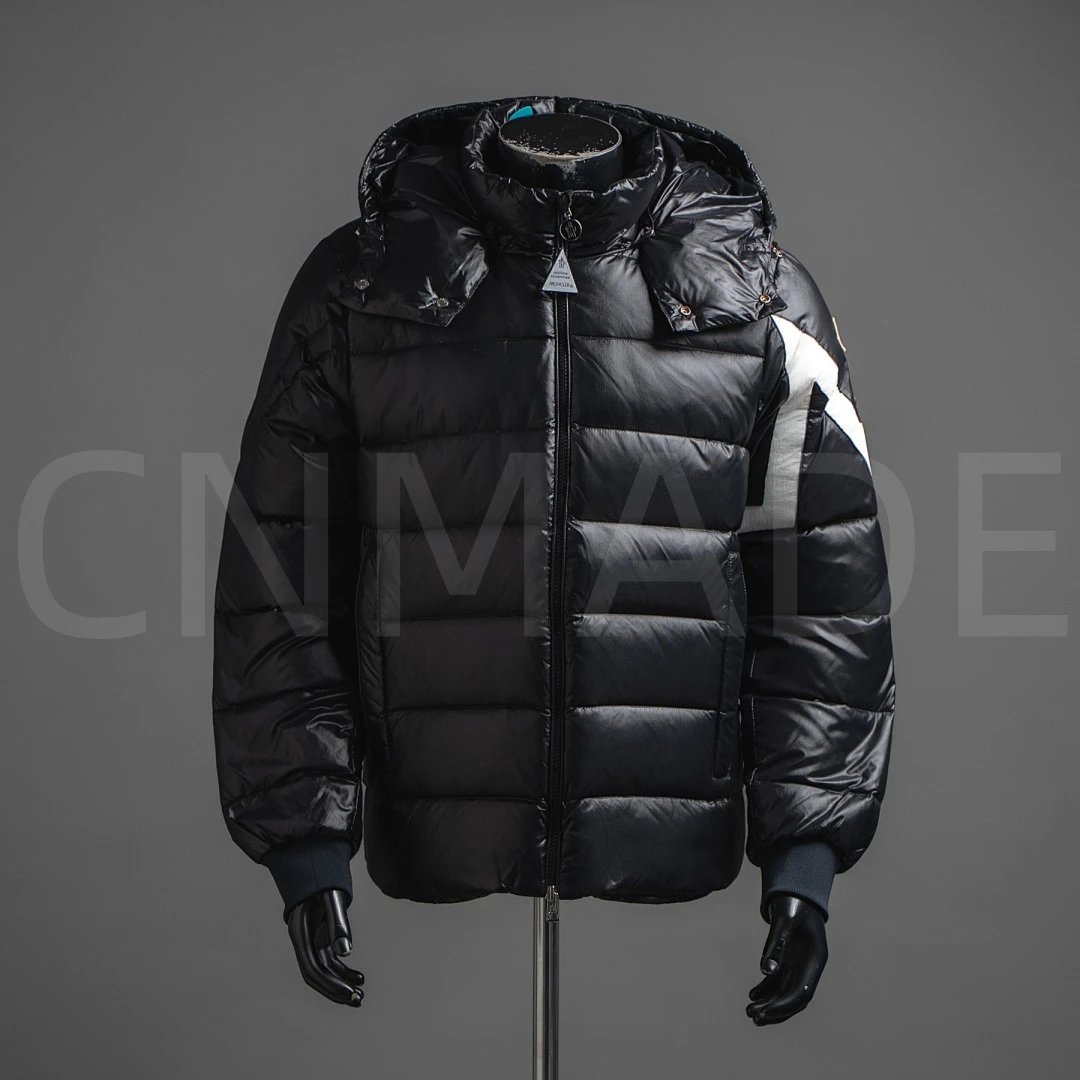 MCM0ncler22Fw corydale双峰款条纹连帽羽绒服