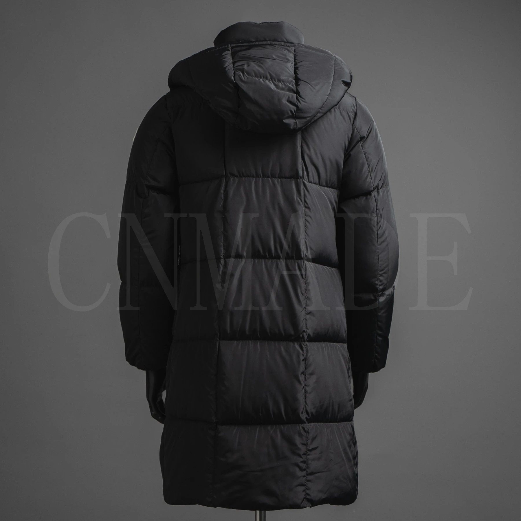 MC M0ncler黑巧白巧Litte方形绗缝长款连帽羽绒服 4