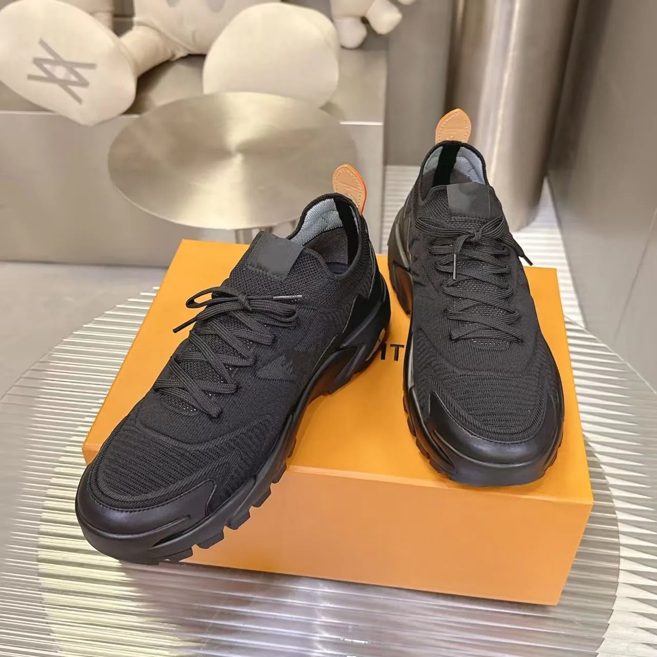 Louis Vuitton Sneakers Knitted lace-up chunky sole — Black Warrior