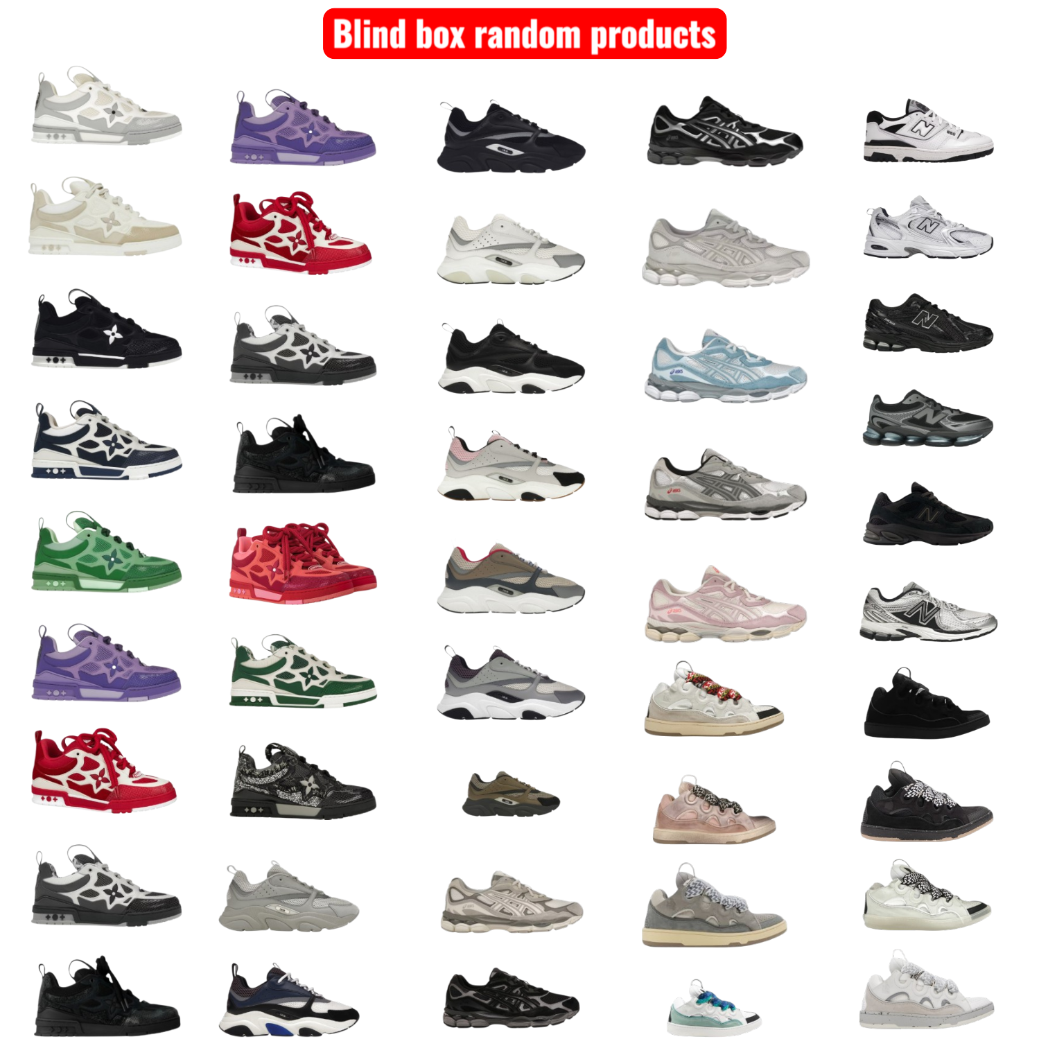 Shoe blind box | The factory is losing money on inventory. High version stock with broken sizes and leftover items are only available in random sizes and styles (please pay attention to the product when placing an order, if there is stock, it will be shipped, if there is no stock, it will be random). No quality issues, no returns or exchanges
