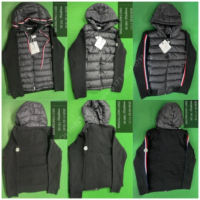 Moncler Jackets Hooded quilted down-knit hybrid jacket product detail image 8
