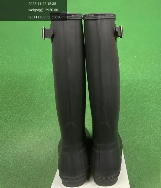 Burberry Check-Trim Rain Boot Black - 13