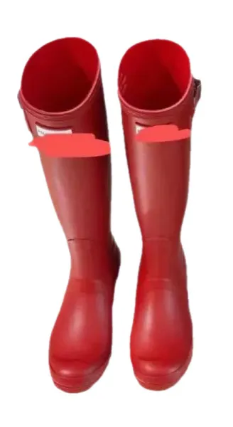 Design Hunter Original Tall Rain Boots Red Knee Boots - 1