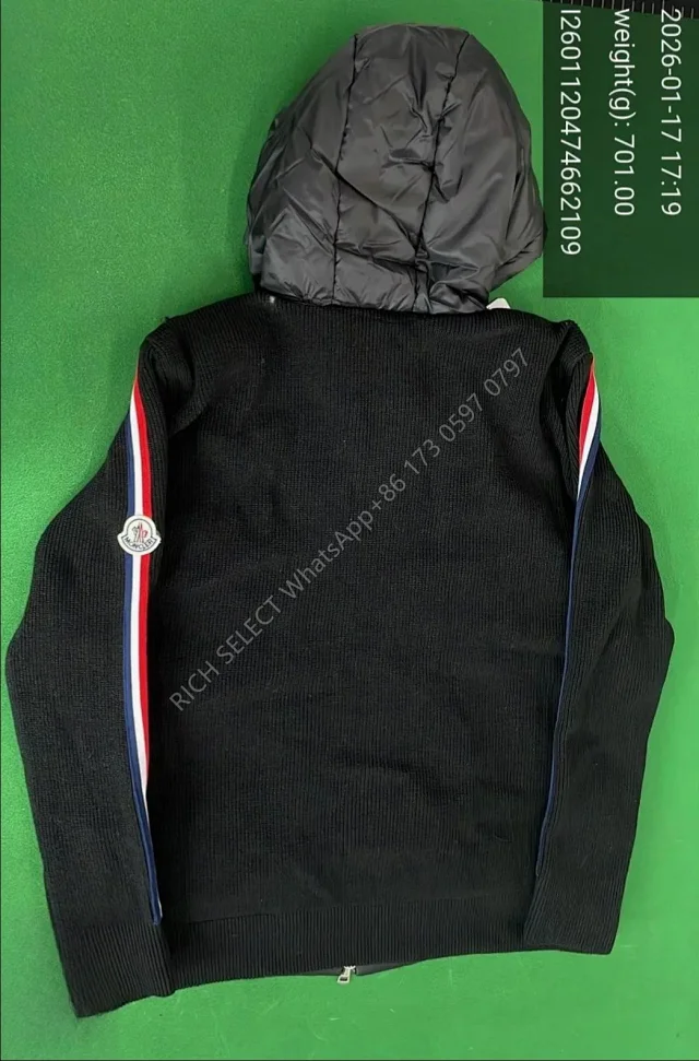 Moncler Jackets Hooded quilted down-knit hybrid jacket product detail image 39