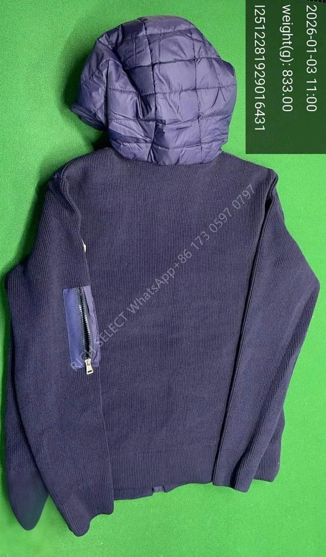 Moncler Jackets Hooded quilted down-knit hybrid jacket product detail image 13