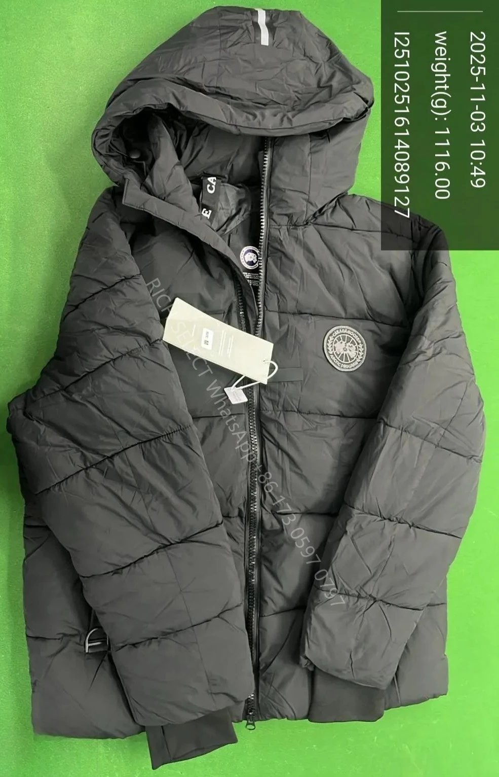 Goose - Hooded No Fur Chest Logo; Black