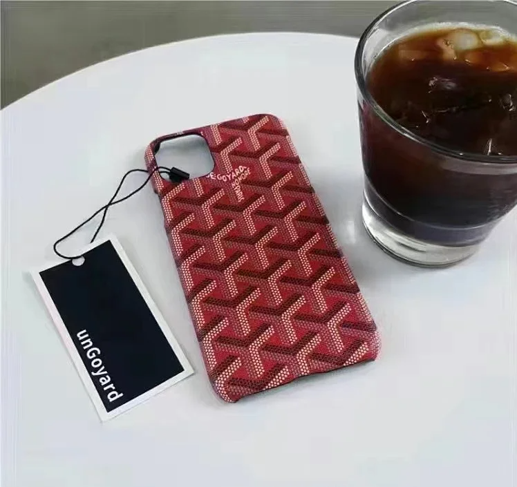 Goyard Phone Cases Chevron Monogram Case — geya wine red