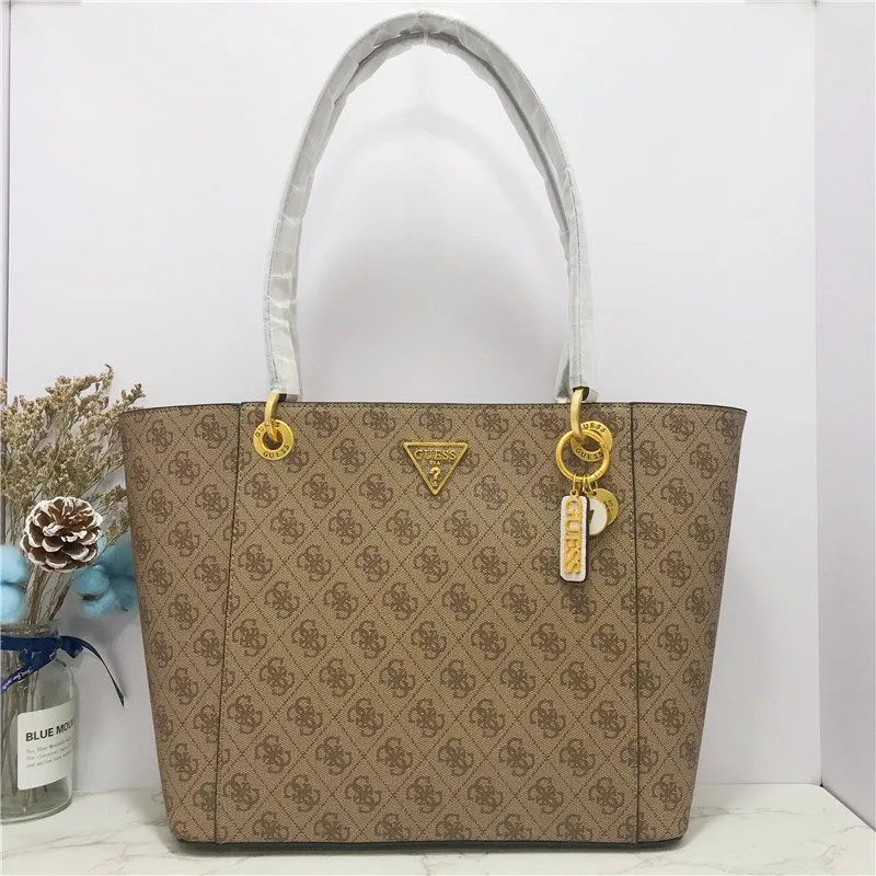 GUESS Handbags Logo Print Tote Bag with Triangle Plaque image 5