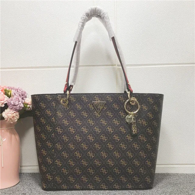GUESS Handbags Logo Print Tote Bag with Triangle Plaque product detail image 4