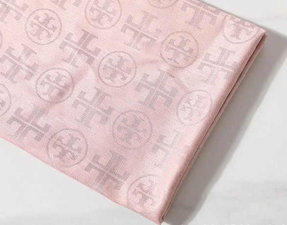 Tory Burch Scarves Double T logo print scarf with fringed ends — Pink