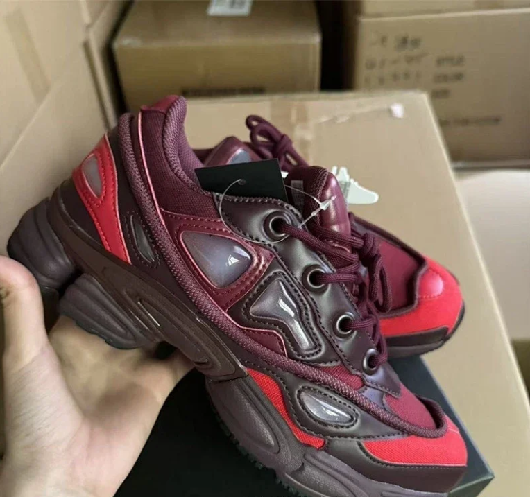 Raf Simons Sneakers Chunky color-block with translucent side panels — red brown