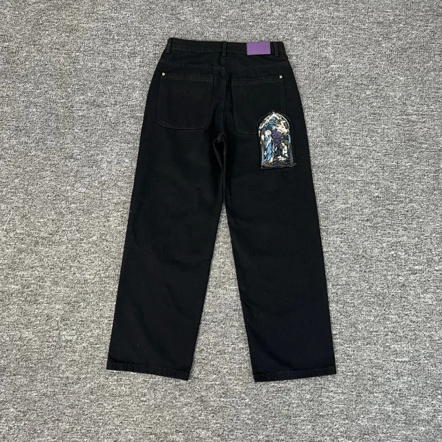 Derschutze Jeans Wide-leg with embroidered graphic back pockets product detail image 1