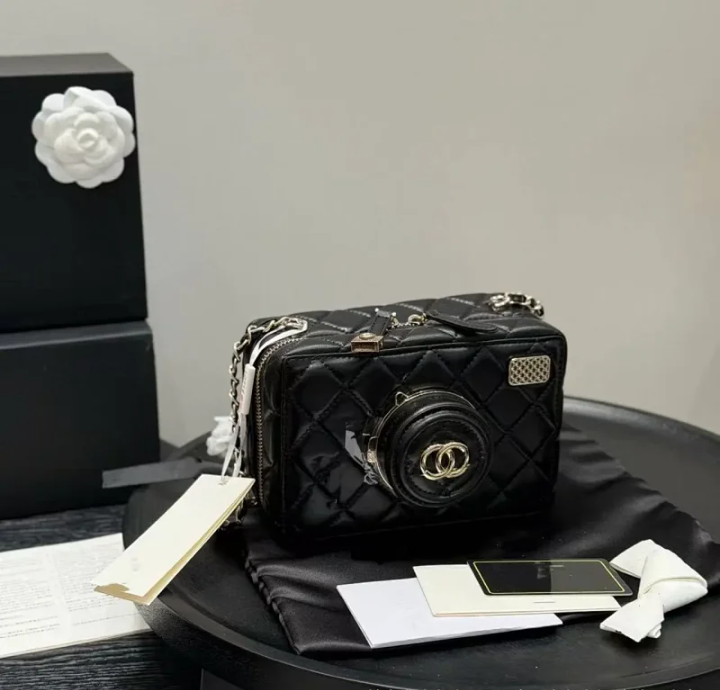 Chanel Crossbody Bags Quilted camera-style mini chain bag image 1