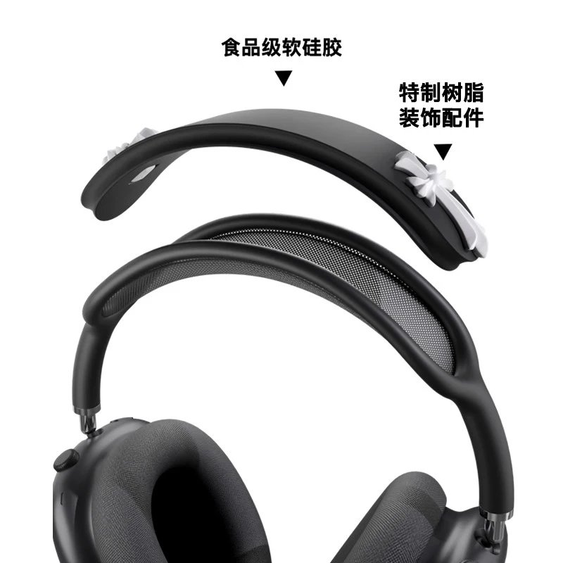 Apple Headphones AirPods Max Headband Protective Cover with Cross Decoration image 3