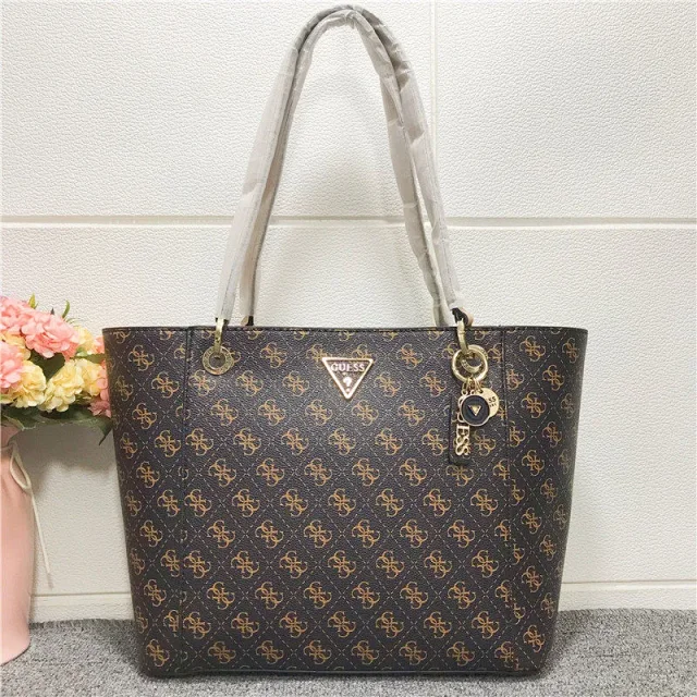 GUESS Handbags Logo Print Tote Bag with Triangle Plaque product detail image 1