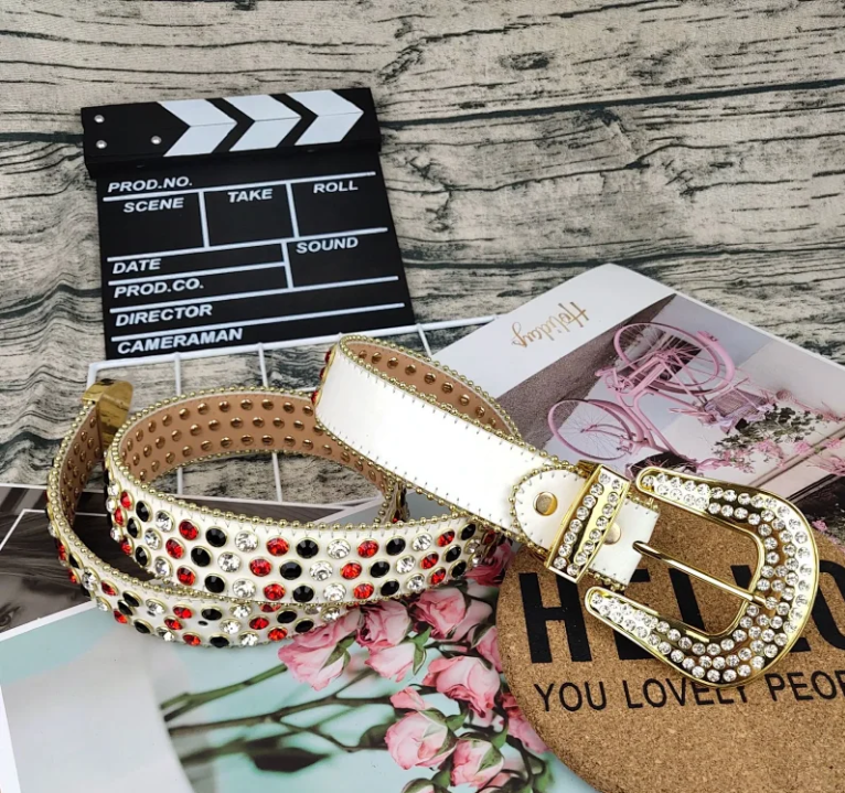 b.b. Simon Belts Rhinestone-studded belt with oversized buckle product image