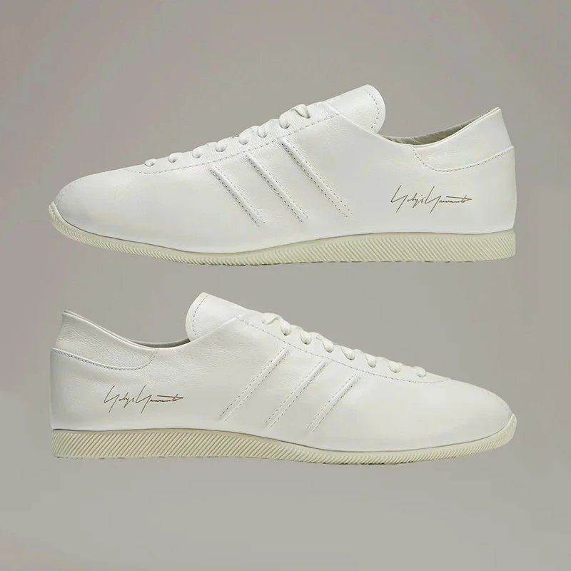 Yohji Yamamoto Sneakers Low-Top Lace-Up Three-Stripe — All white