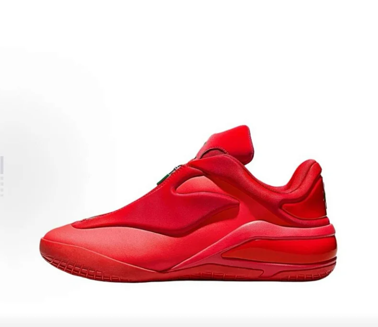 Unbranded Sneakers Low-top lace-up with sculpted overlay panels — Red
