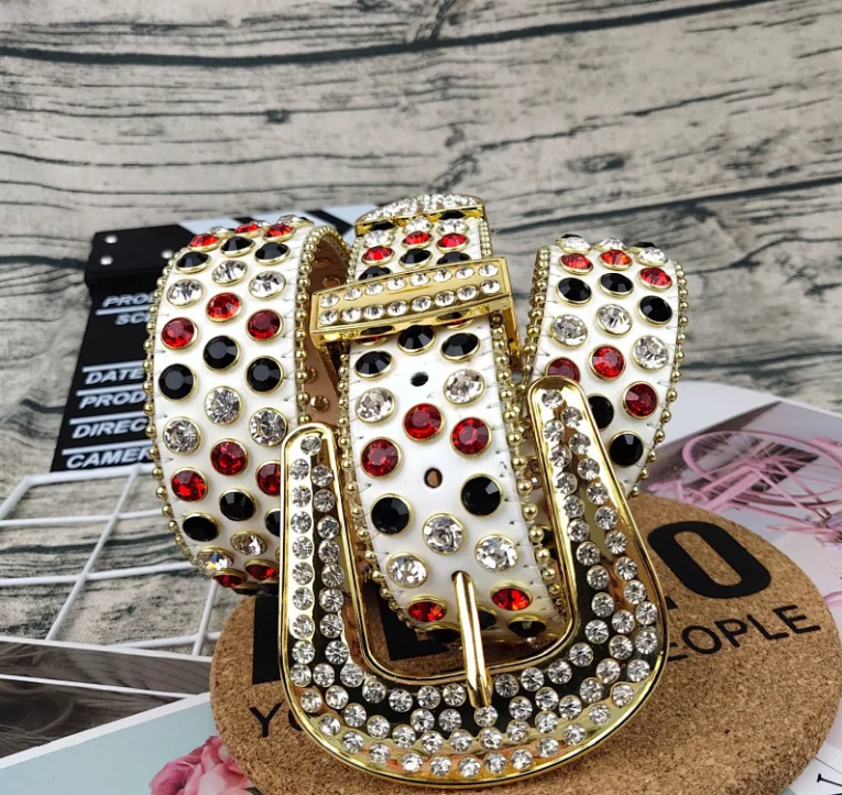 b.b. Simon Belts Rhinestone-studded belt with oversized buckle image 4