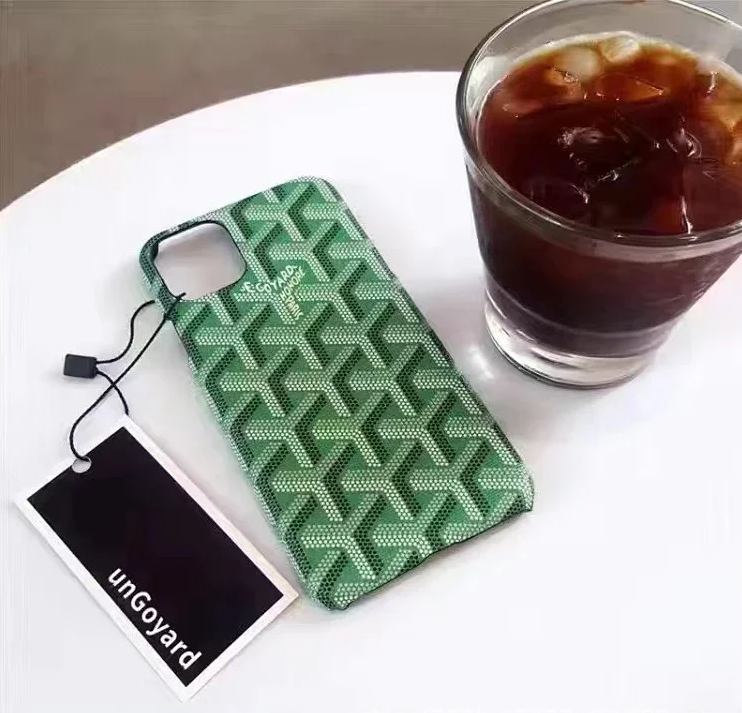 Goyard Phone Cases Chevron Monogram Case — geya green