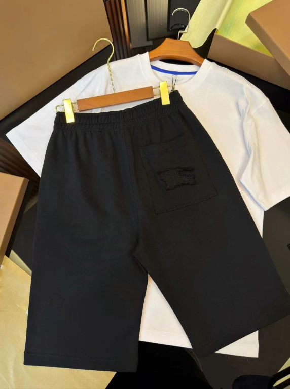 Unbranded Shorts Elastic-Waist Drawstring with Patch Pocket — Black [High Version]