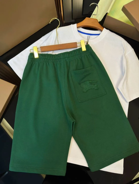 Unbranded Shorts Elastic-Waist Drawstring with Patch Pocket — Green [High Version]
