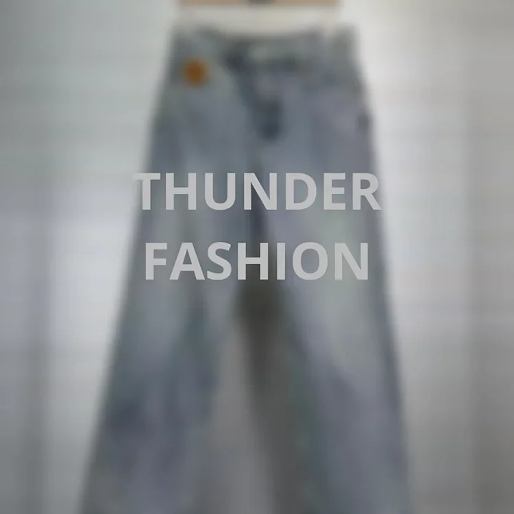 Light Blue Straight-Leg Trousers