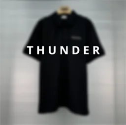 thumbnail for small letter embroidery black POLO shirt