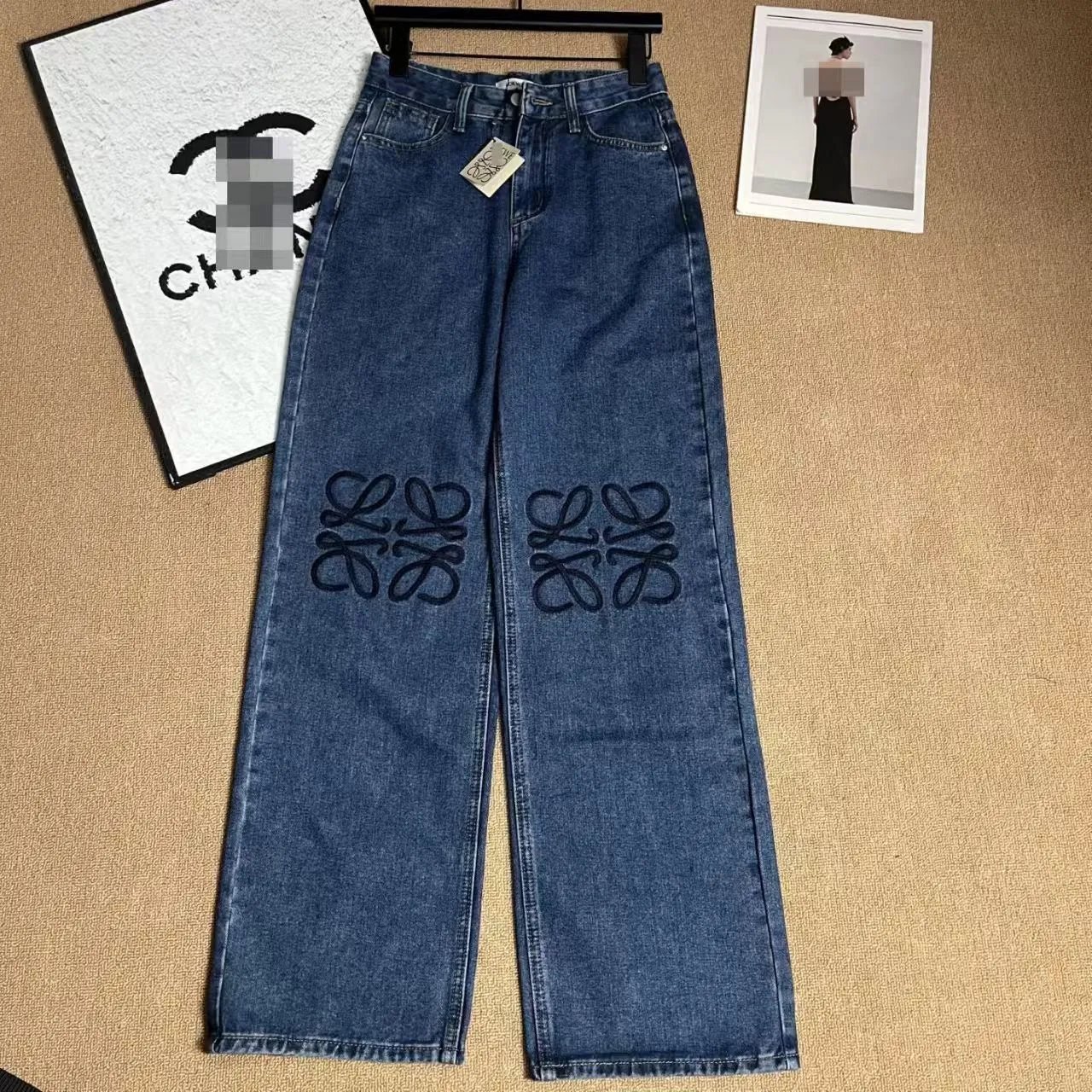 Loewe Jeans Wide-Leg Anagram Embroidered image 12