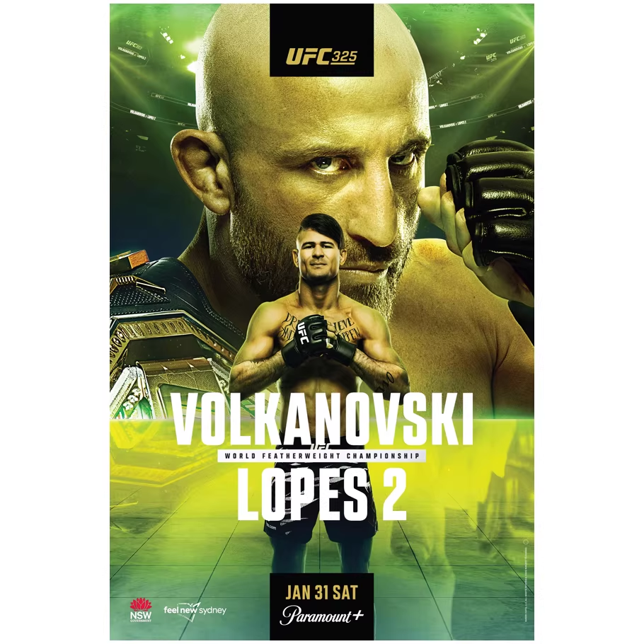 UFC 325 Poster Pereira Shanghai Fight Night MMA Boxing Gym Dorm Wall Sticker Decorative Art