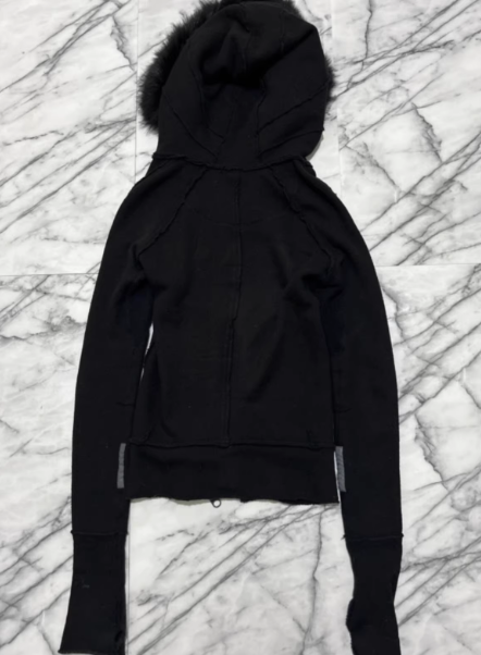 Black Short Jacket with Fur Collar, Premium Pure Cotton Fabric