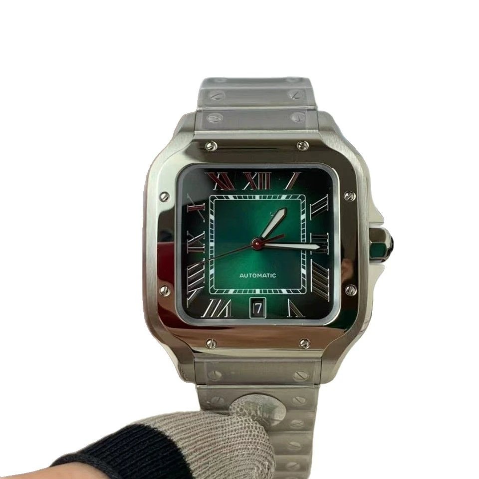 Cartier Santos de Cartier Green Dial Automatic Watch Watches
