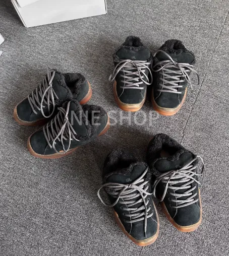 Design Cargo Pants Camo Print + Black Suede Sneakers with Gum Sole - 3