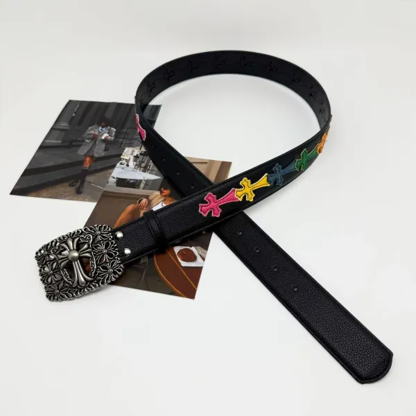 Chrome Hearts Rainbow Cross Leather Belt - 1
