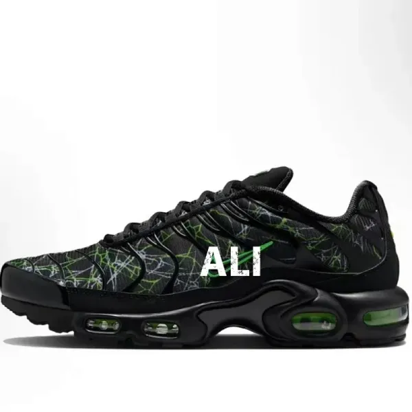 Nike Air Max Plus Black Green Crackle Sneakers - 1