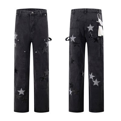 Design Floral Print Flared Jeans Blue - 6