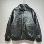 Design Leather Bomber Jacket Black - 1