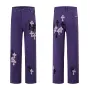 Design Cross Motif Purple Sweatpants - 1