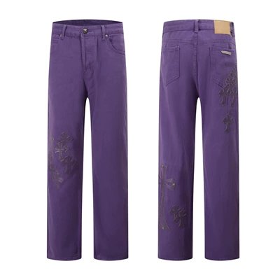 Design Floral Print Flared Jeans Blue - 3