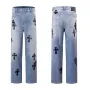 Design Cross Print Straight-Leg Jeans Blue - 1