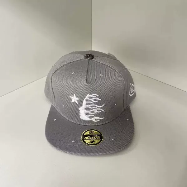 Hellstar Flame Star Gray Snapback Cap Baseball Cap - 1