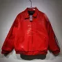 Design Red Glossy Leather Bomber Jacket Outerwear.leather Jacket - 1