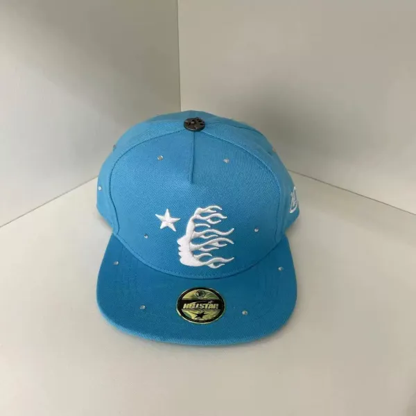 Hellstar Flame Star Snapback Cap Blue Hats - 1