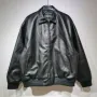 Design Classic Black Leather Bomber Jacket - 1