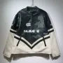 Design Color-Block Leather-Trim Jacket Black and Beige Outerwear - 1